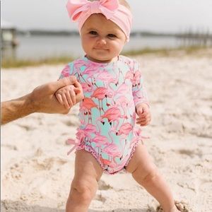 Ruffle butts rash guard swimsuit